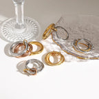 18K Elegant Silver Stacked Rings
