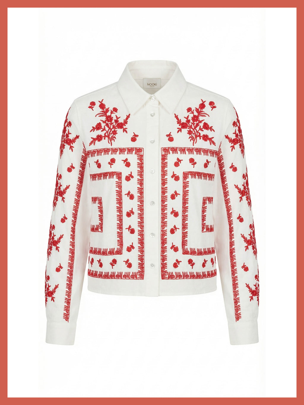 Sienna Embroidered Cropped Shirt In White