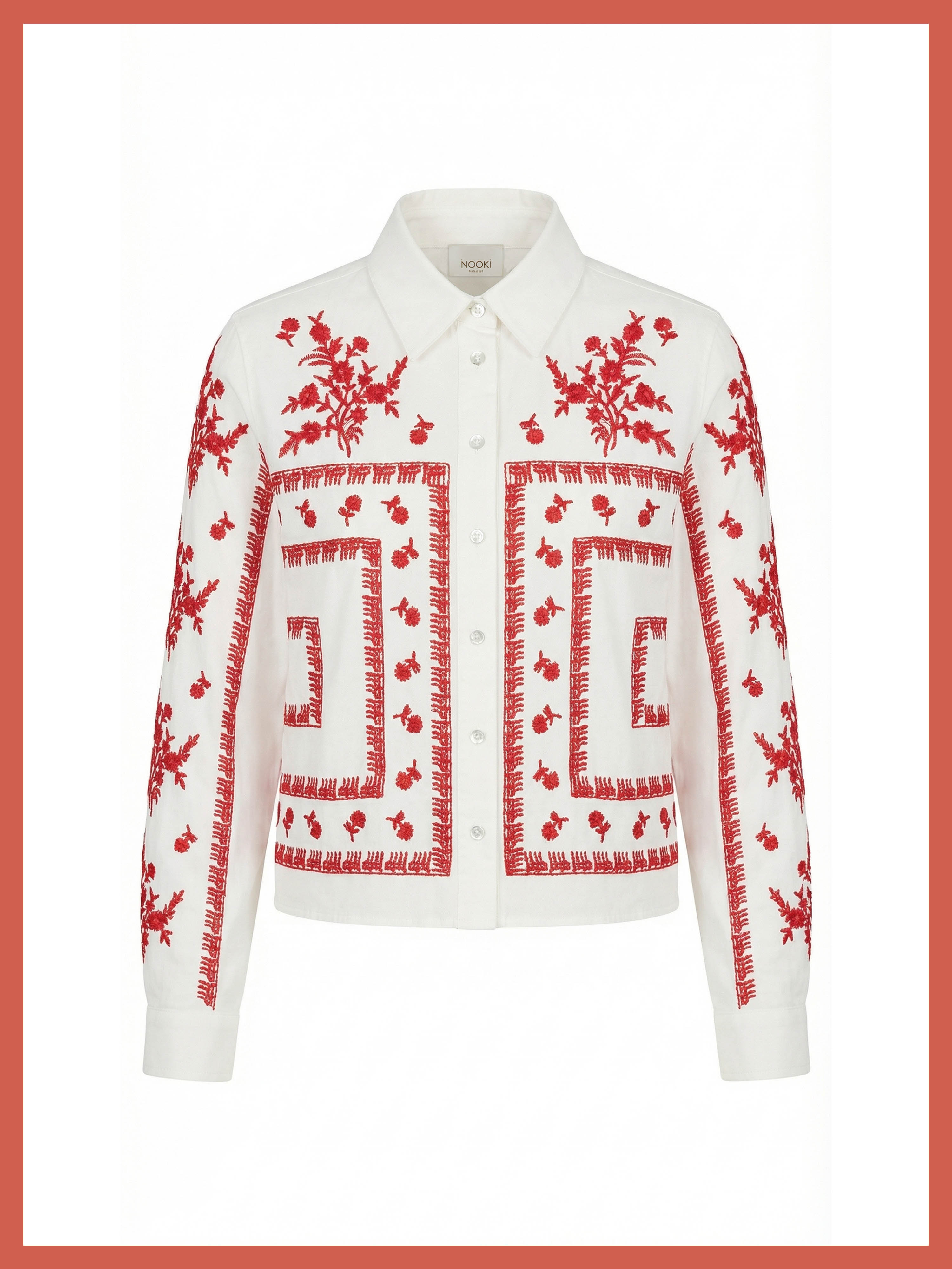 Sienna Embroidered Cropped Shirt In White