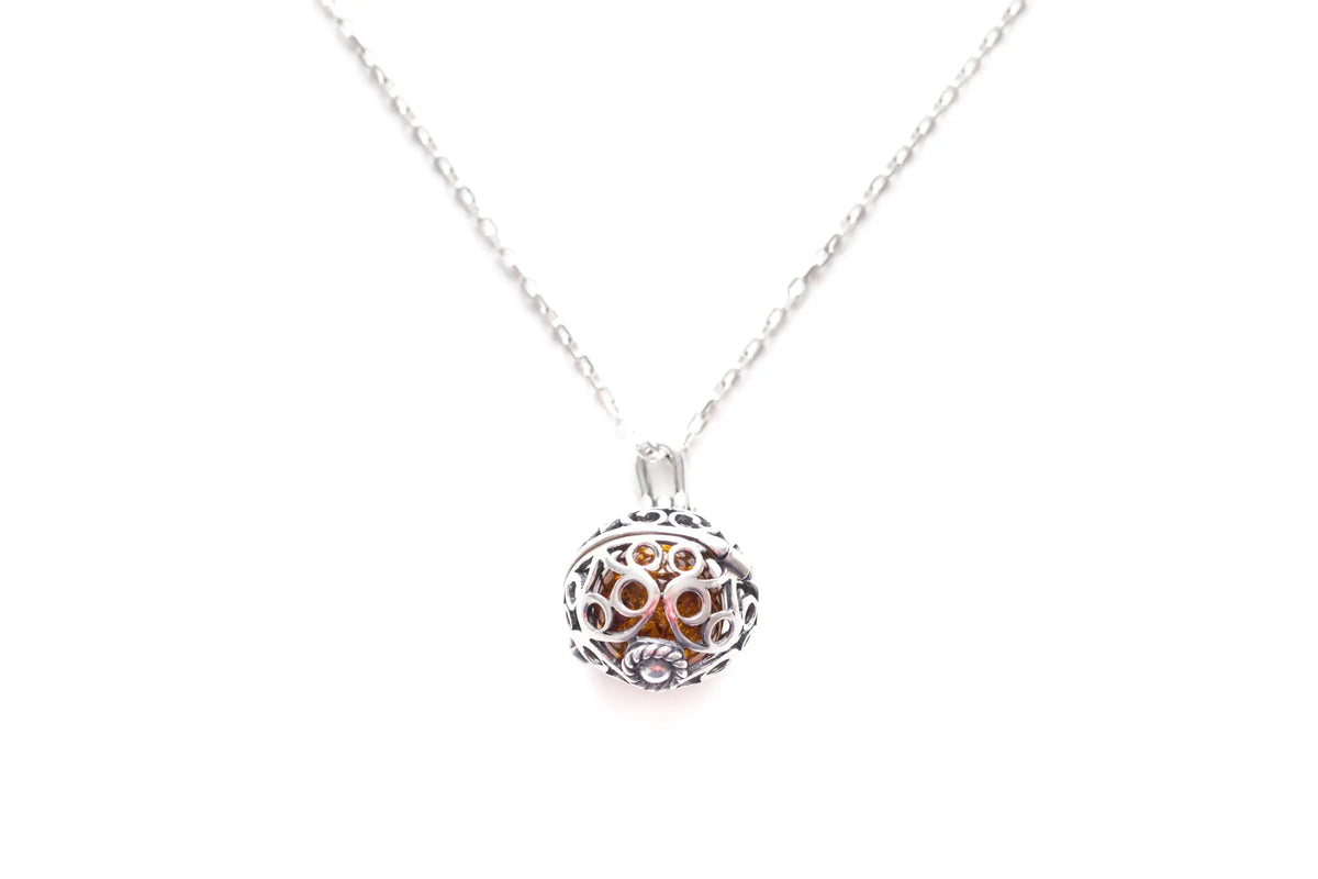 Silver Filigree Locket Necklace