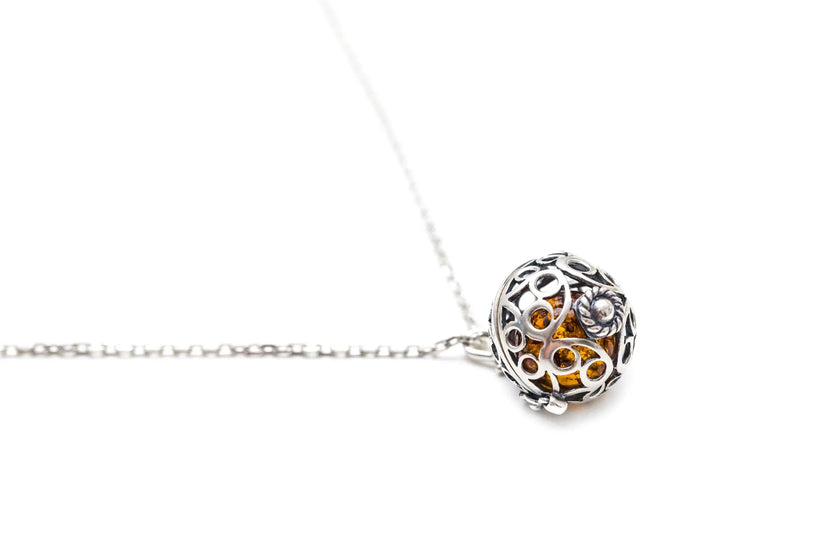 Silver Filigree Locket Necklace