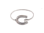 Silver Steed Big Horseshoe Bangle