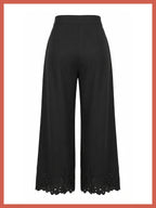 Sirena Embroidered Cutwork Trouser - Black