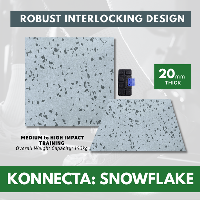 20mm Konnecta Snowflake Self-Locking Gym Flooring Mat