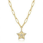 Solid Gold Necklace – Starlight Link Chain | Gold | Majestic Jewellery