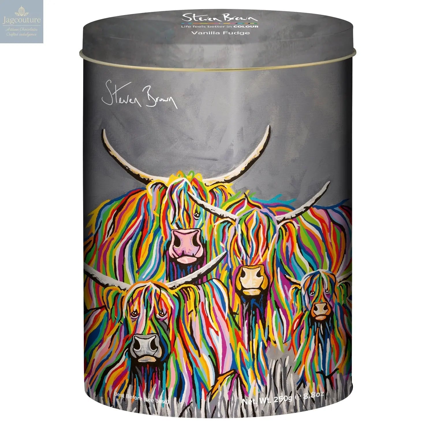 Steven Brown Ross and Claire McCoo vanilla fudge in oval tin