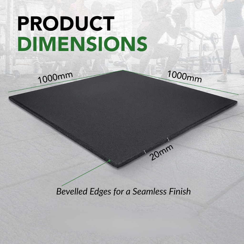 20mm PRO Rubber Gym Flooring Tiles – Smooth Top Surface - UK's Top Rated