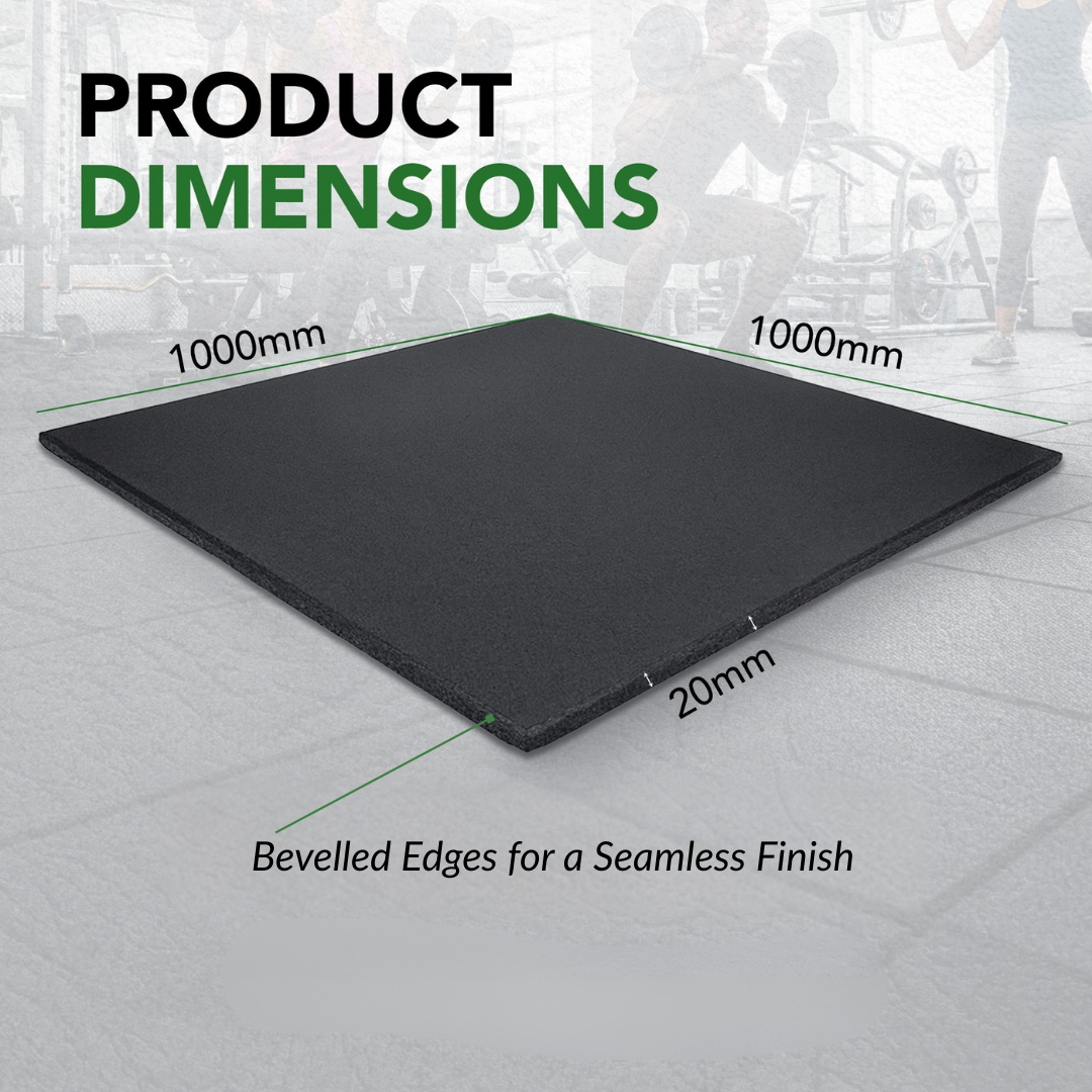 20mm PRO Rubber Gym Flooring Tiles – Smooth Top Surface - UK's Top Rated