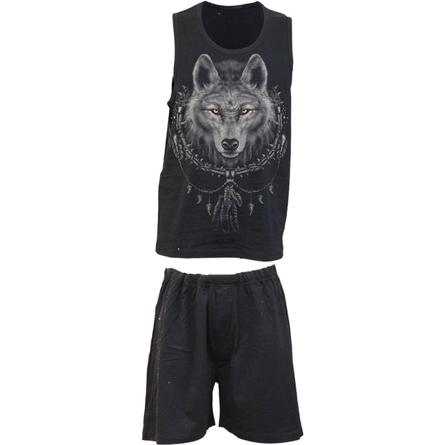 WOLF CHI - 4pc Mens Gothic Pyjama Set
