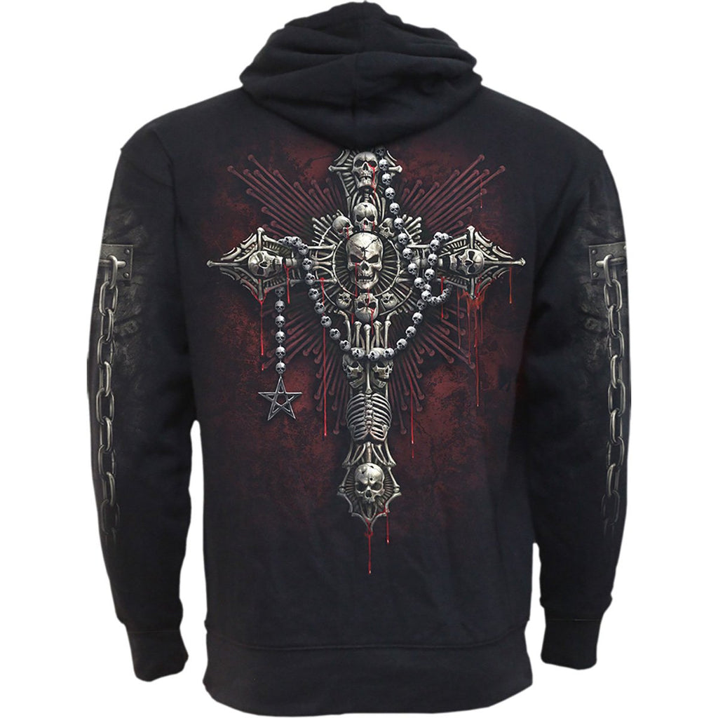 DEATH BONES - Sudadera con Capucha y Bolsillo Lateral Negra