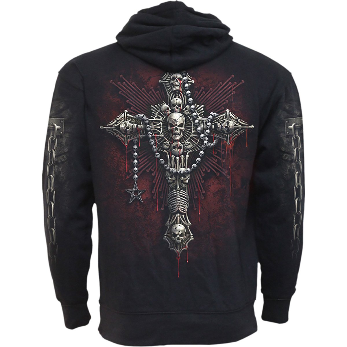 DEATH BONES - Sudadera con Capucha y Bolsillo Lateral Negra