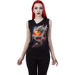 SUN DRAGON - Gathered Shoulder Slant Vest Black