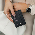 Tala Star Studded Card Holder - Black & Silver