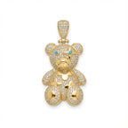 Gold Pendant – Teddy with Sparkling Stones Luxury Charm in a Playful Design | Gold | Majestic Jewellery