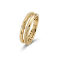 Solid Gold Ring – Textured Dual Modern Structure with Elegant Detail | Gold | Majestic Jewellery