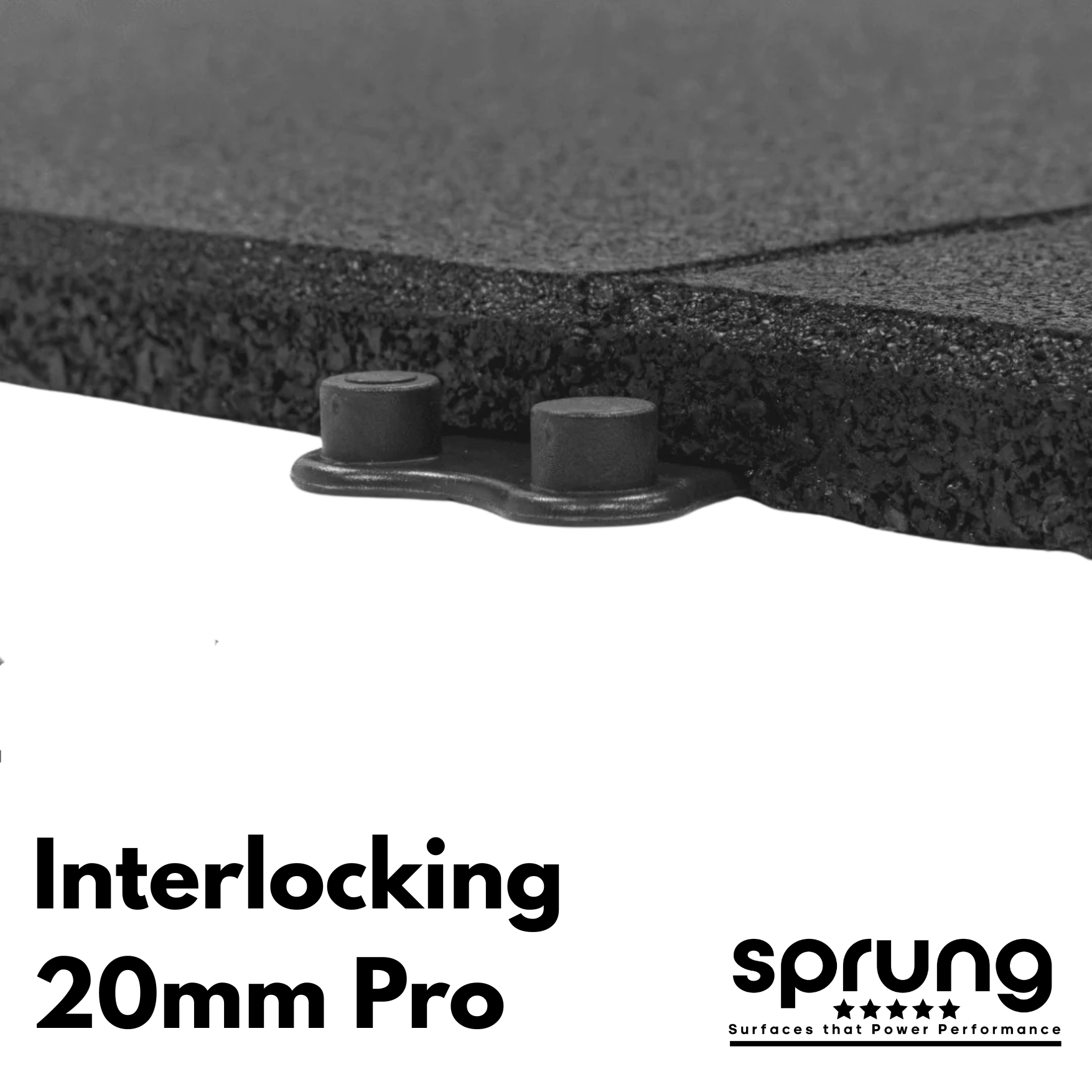 20mm PRO Interlocking Gym Tiles – Connection Inserts Included