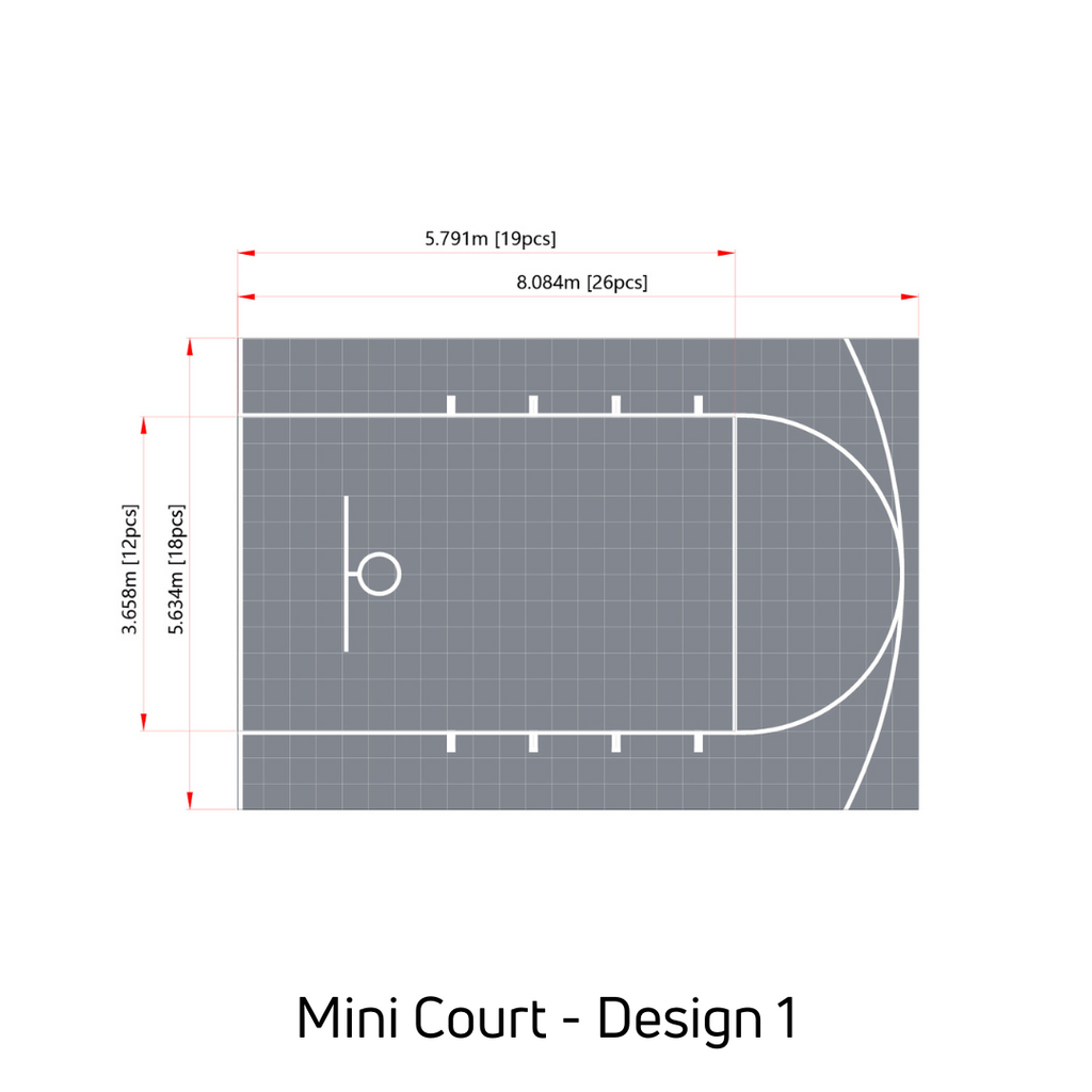 Mini Basketball Court Flooring with Court Markings | Includes Court Markings