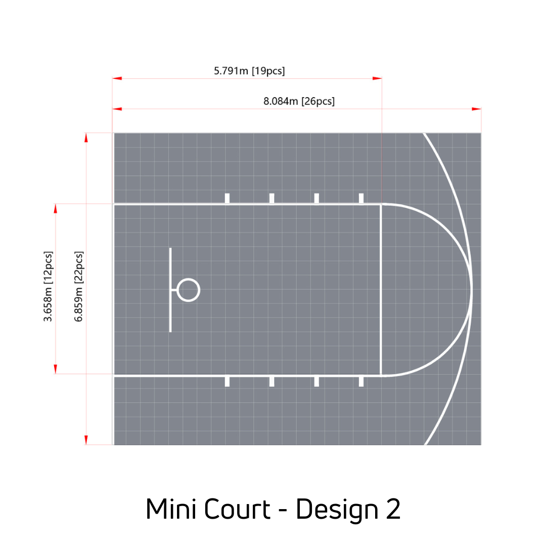 Revêtement de terrain de mini-basket avec marquage | Marquage inclus