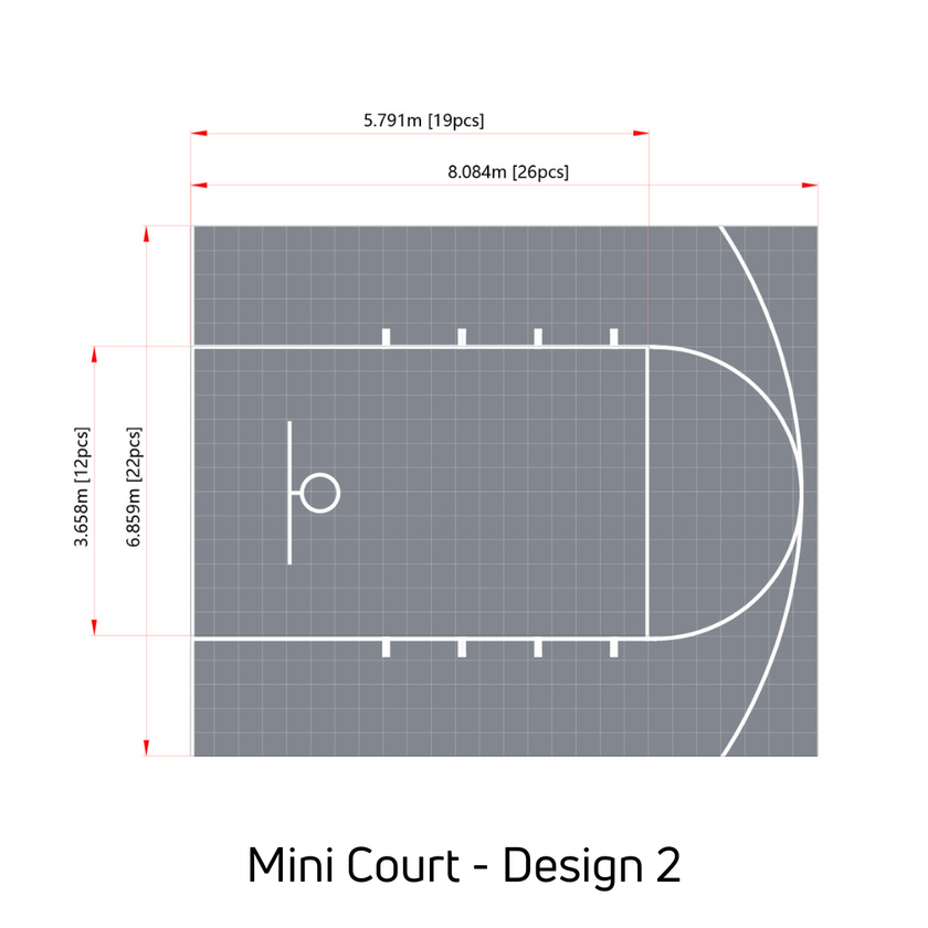 Revêtement de terrain de mini-basket avec marquage | Marquage inclus