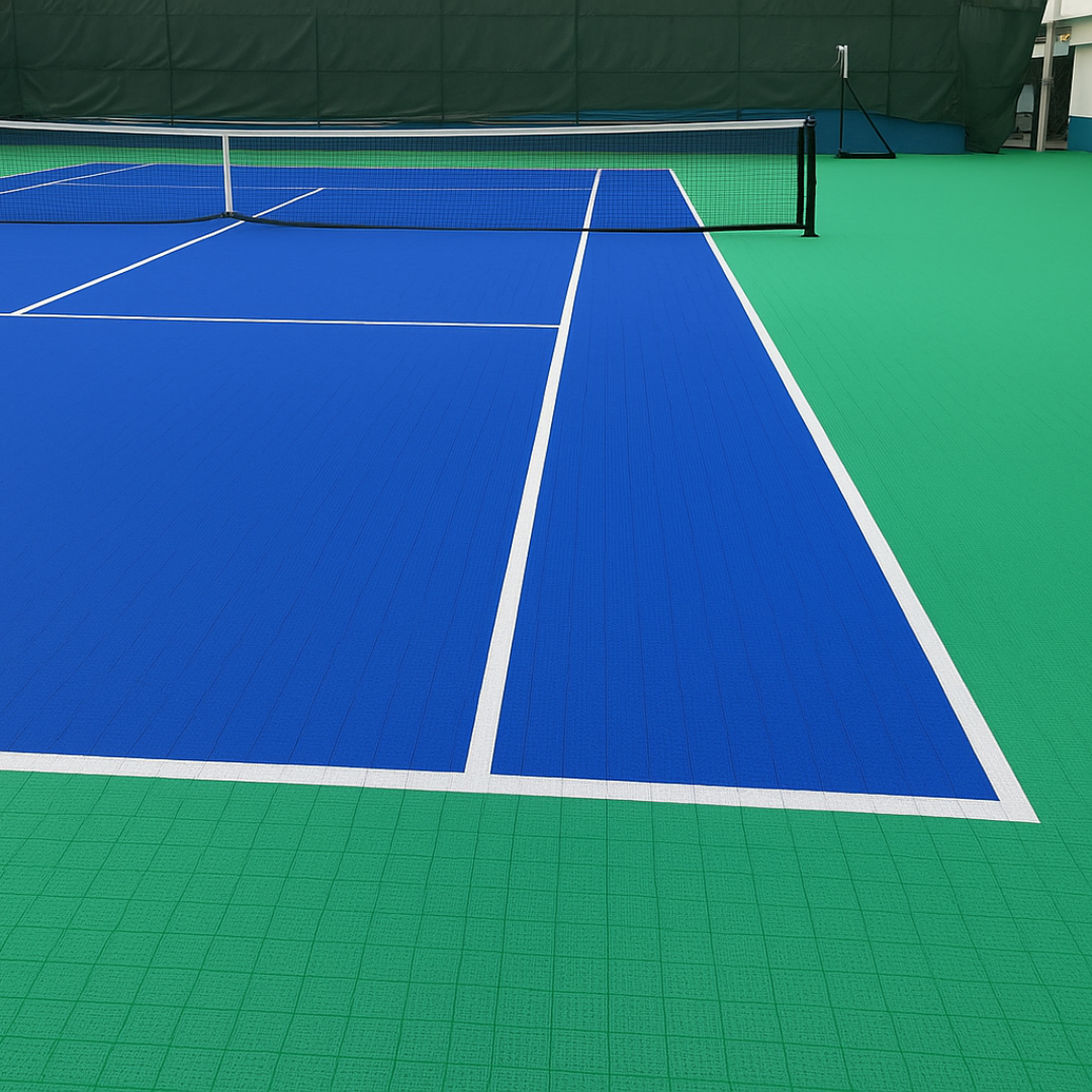 Pickleball Court System with Court Markings