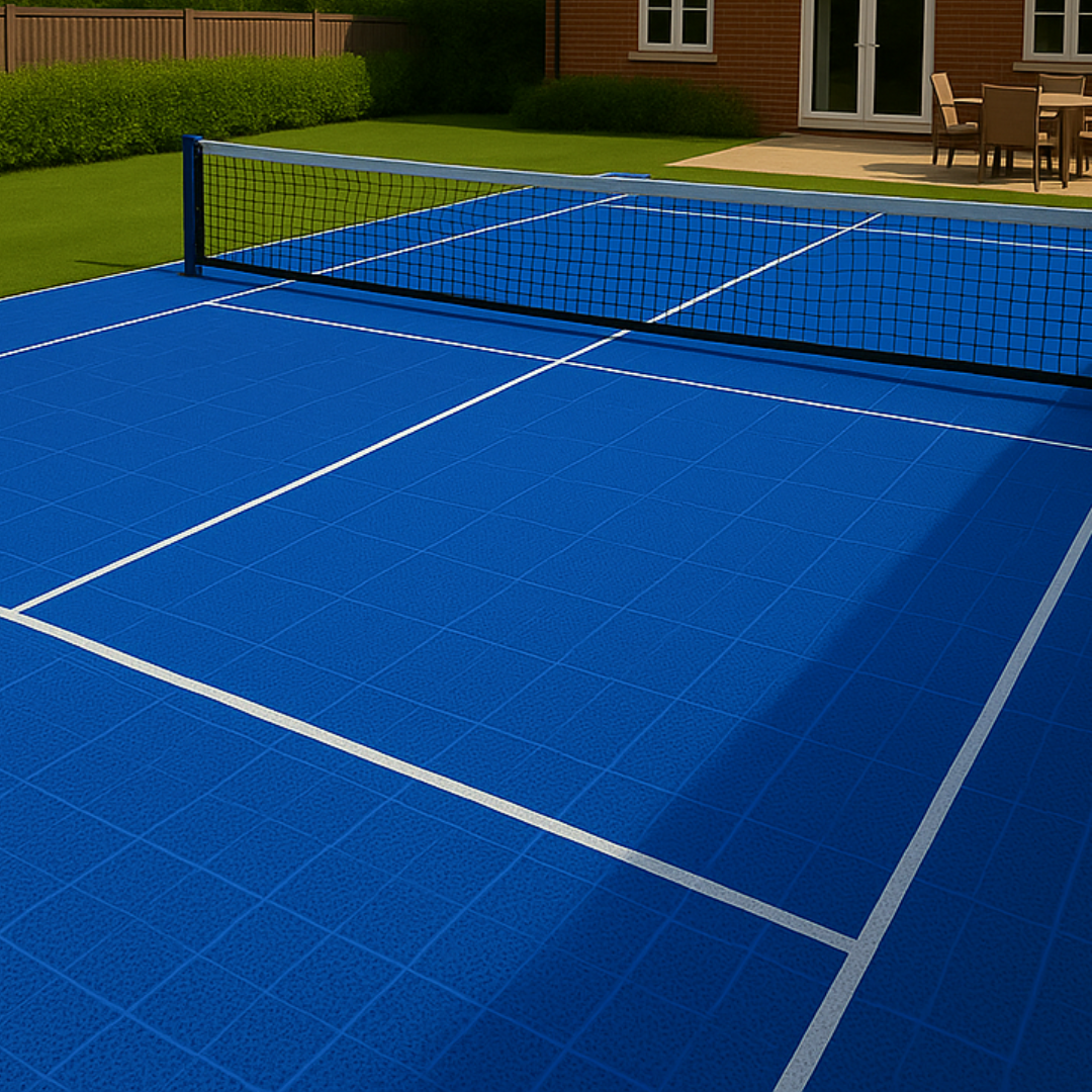 Pickleball Court System with Court Markings