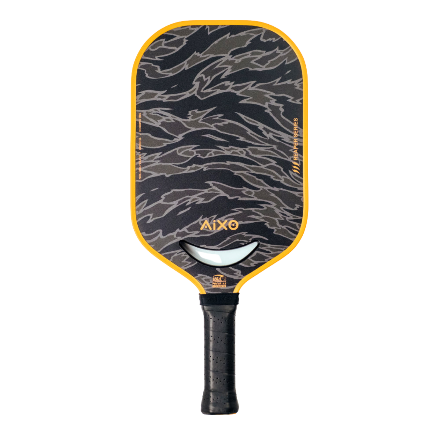 Aixo P14C Reaper Series Tiger King 18K Raw Carbon Pickleball Paddle