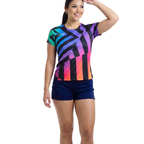 AIXO Rainbow Chaos Womens T-Shirt - Black