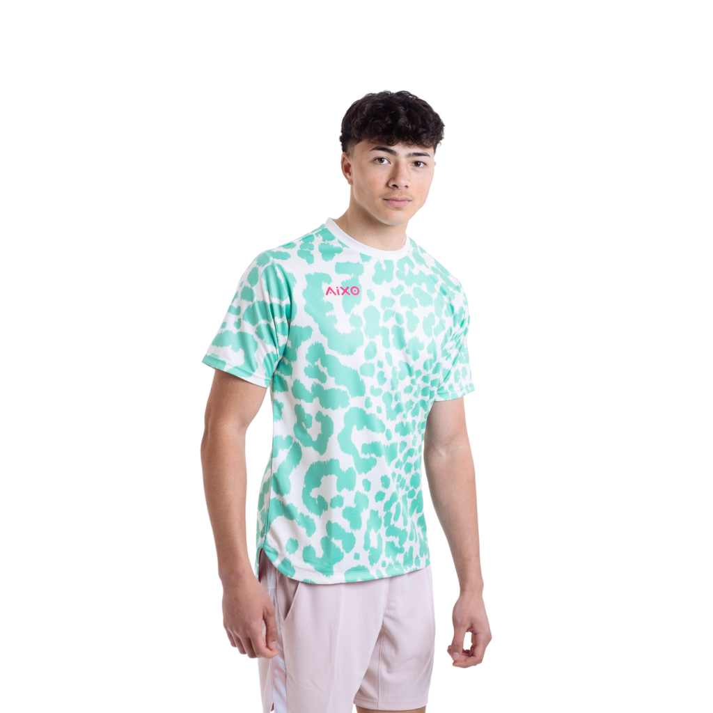 Aixo Leopard Mens T Shirt Ivory