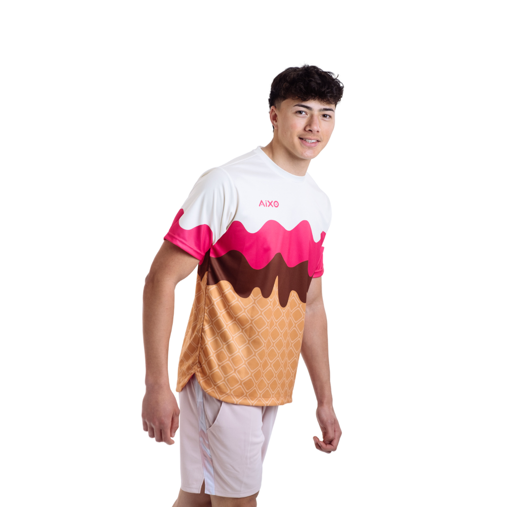 Aixo Sundae Mens T Shirt Vanilla Raspberry Chocolate