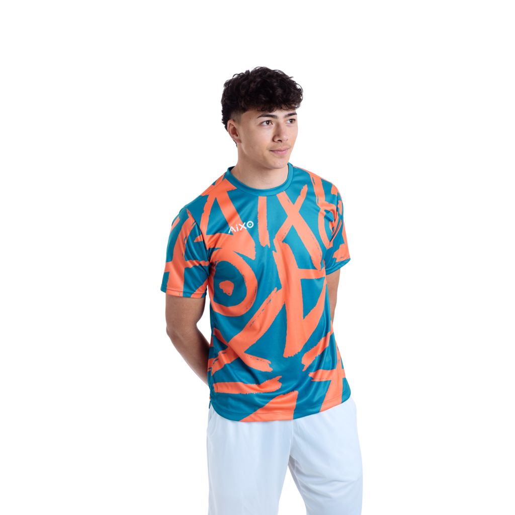 Aixo Tagged Mens T Shirt Teal