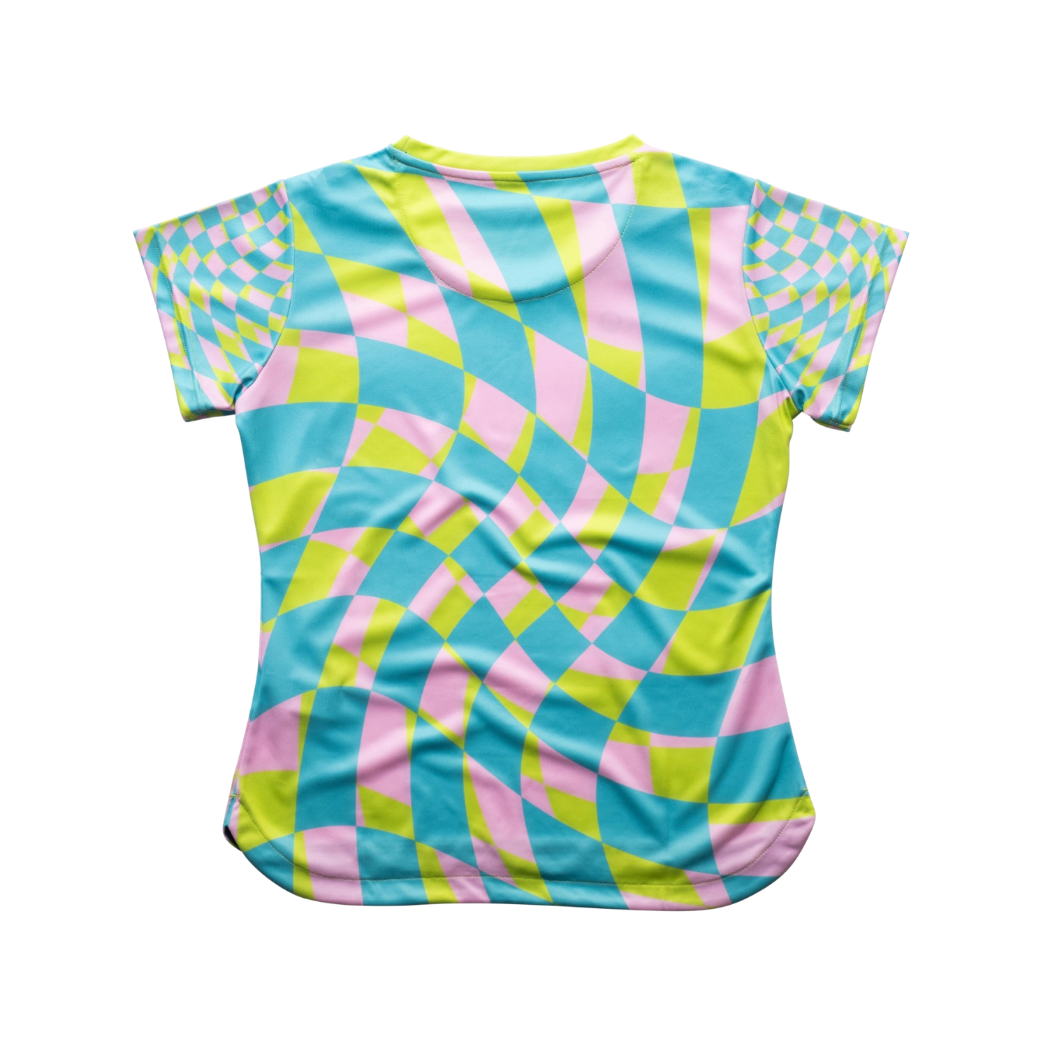 Aixo Checker Womens T Shirt Lime Check