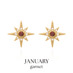 Ursa Birthstone Star Stud Earrings | 18K Gold Plated