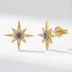 Ursa Birthstone Star Stud Earrings | 18K Gold Plated