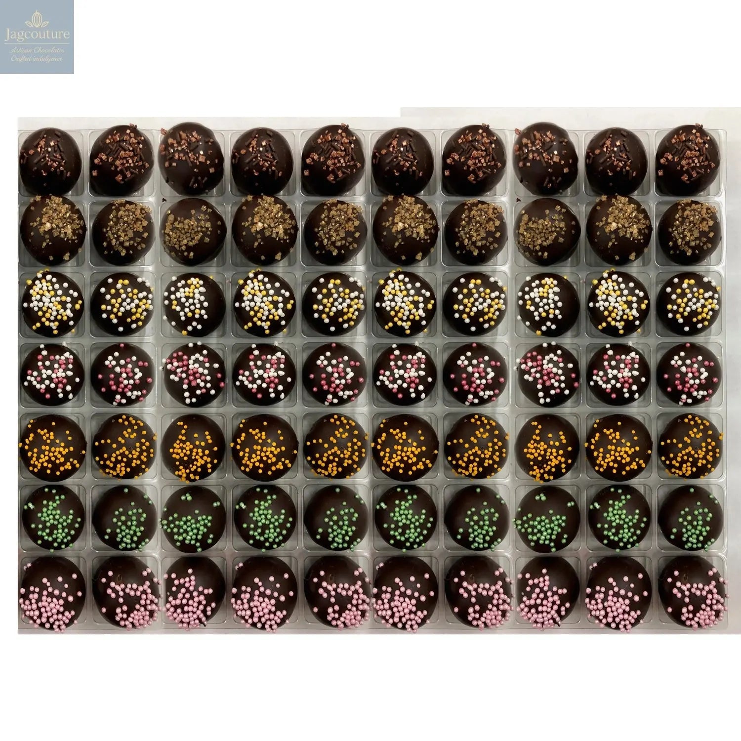 Vegan Truffles Selection - coffee, spiced rum, champagne, cherry Bakewell, orange, lime, raspberry