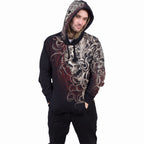 PULL À CAPUCHE COMPLET ÉPAULE CRÂNE - Noir