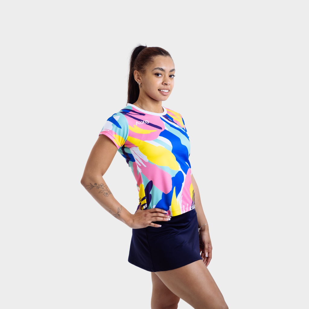 Aixo Abstract Womens Top Multicolour