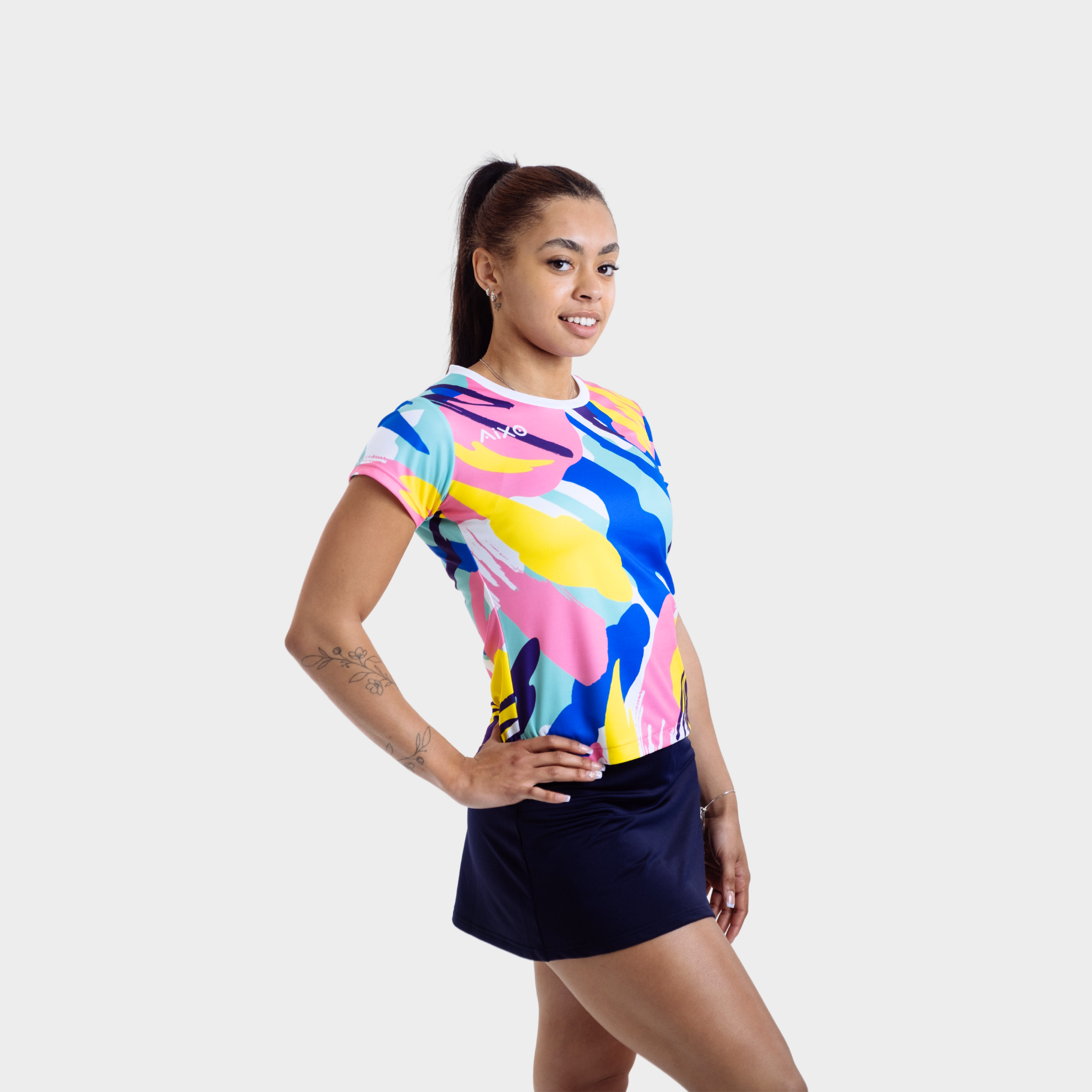 Aixo Abstract Womens Top Multicolour