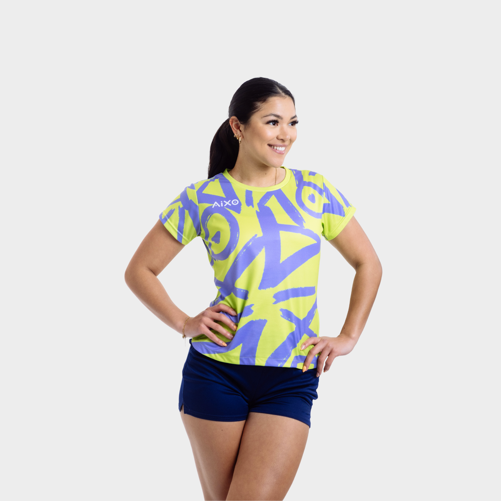 Aixo Tagged Womens Top Teal