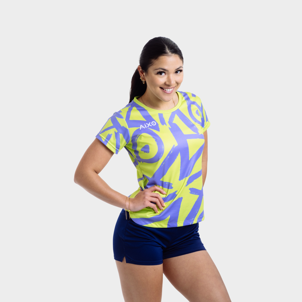 Aixo Tagged Womens Top Teal
