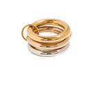 18K Elegant Gold&Bronze&Silver Stacked Rings