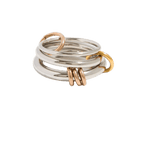 18K Elegant Silver&Bronze&Gold Stacked Rings