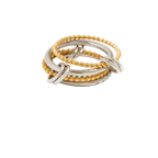 18K Elegant Gold&Silver Stacked Rings