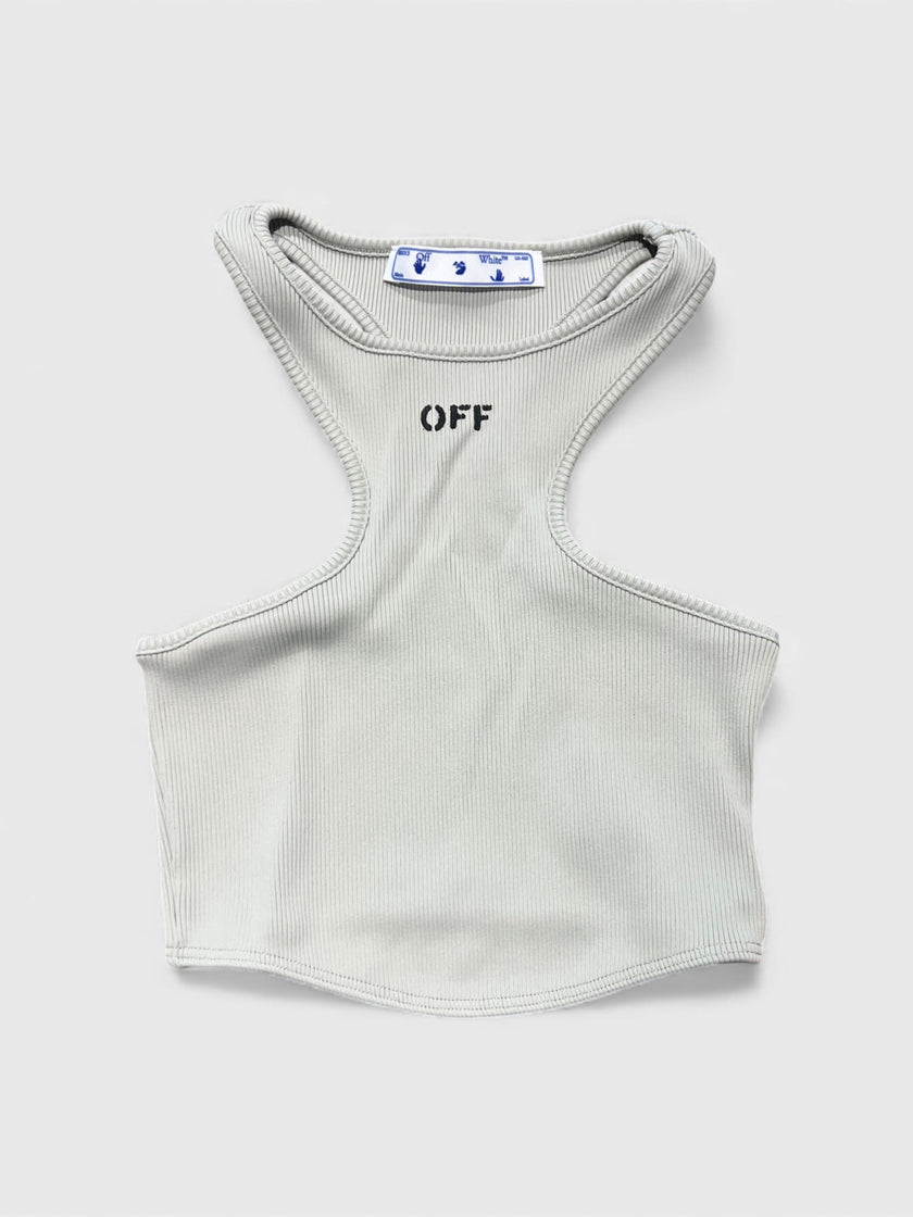 Basic Lux Rib Rowing Top Light Grey