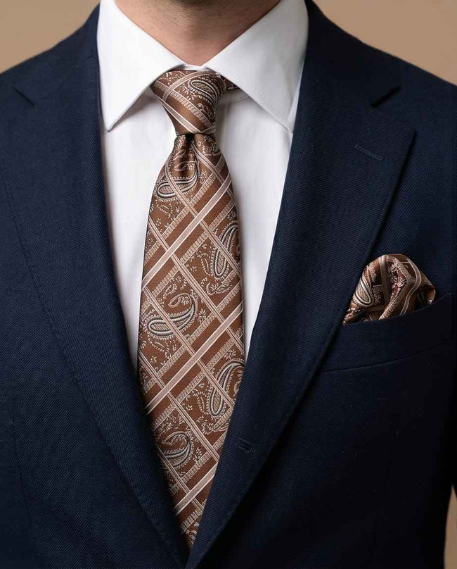 Ensemble cravate et boutons de manchette « Paisley Héritage »