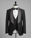 Classic Black Shawl Collar Tuxedo with Double-Breasted Vest