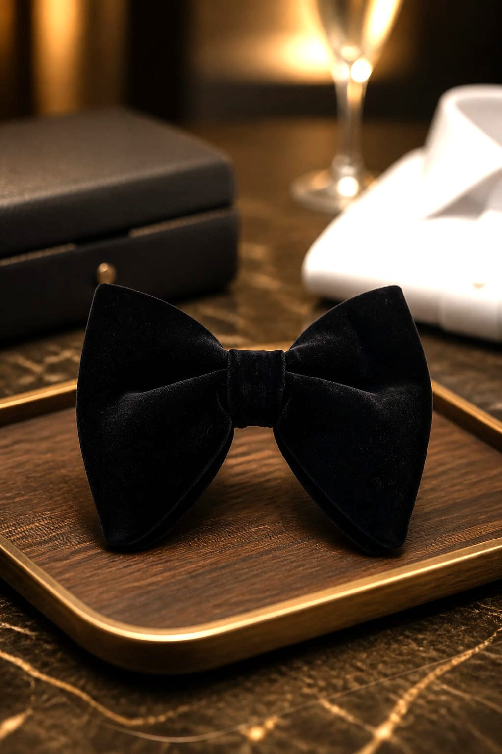 Classic Black Velvet Tuxedo Bow Tie