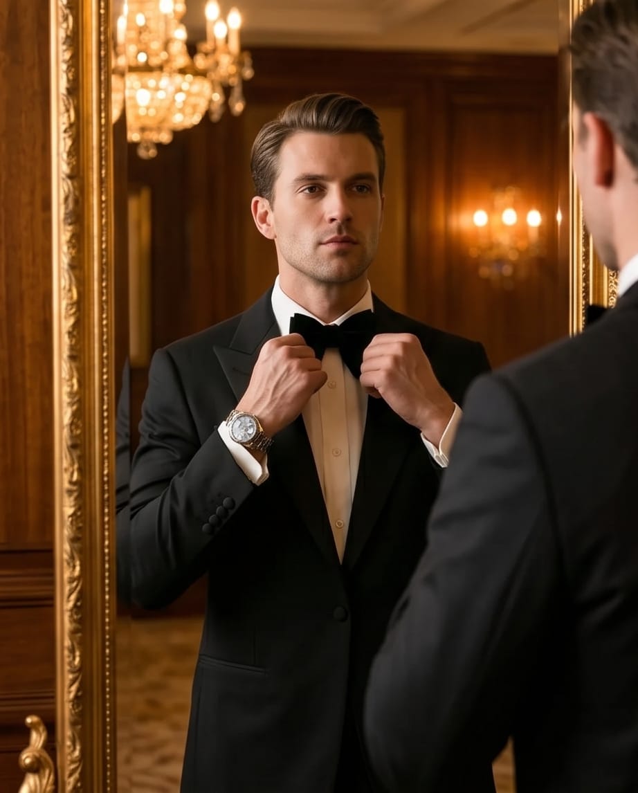 Classic Black Velvet Tuxedo Bow Tie