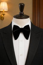 Classic Black Velvet Tuxedo Bow Tie