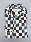 White Black/orange Square Slim Fit Shirt