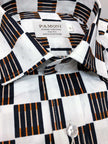 White Black/orange Square Slim Fit Shirt
